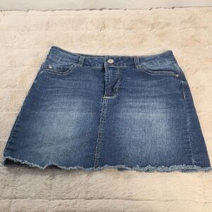 Wallflower Frayed Hem Blue Mini Skirt